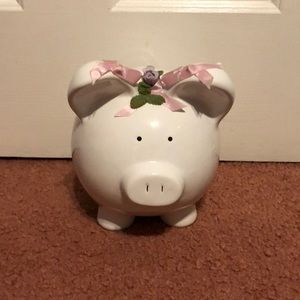 Adorable White Piggy Bank